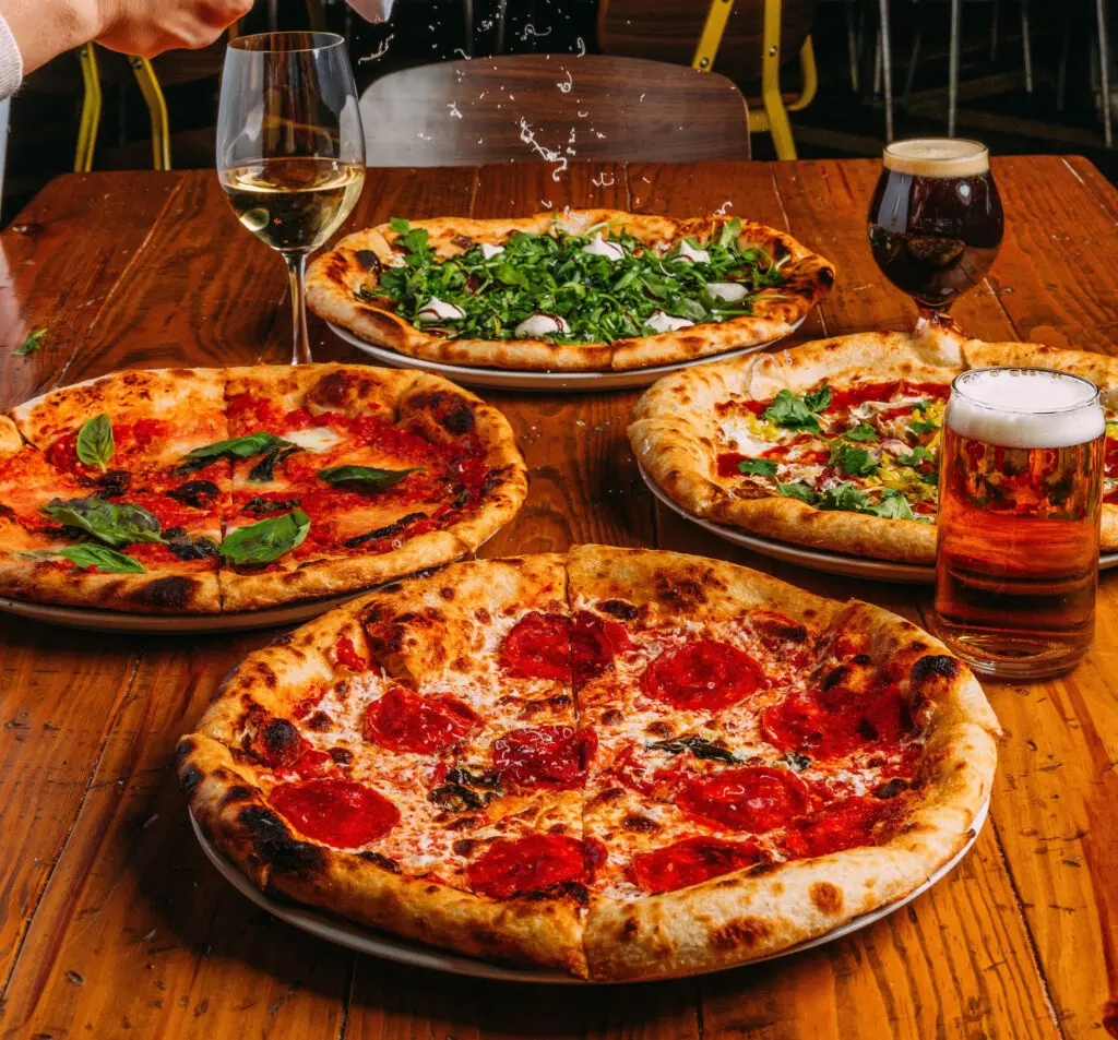 An Array of PIzzas at Pie Tap Houston