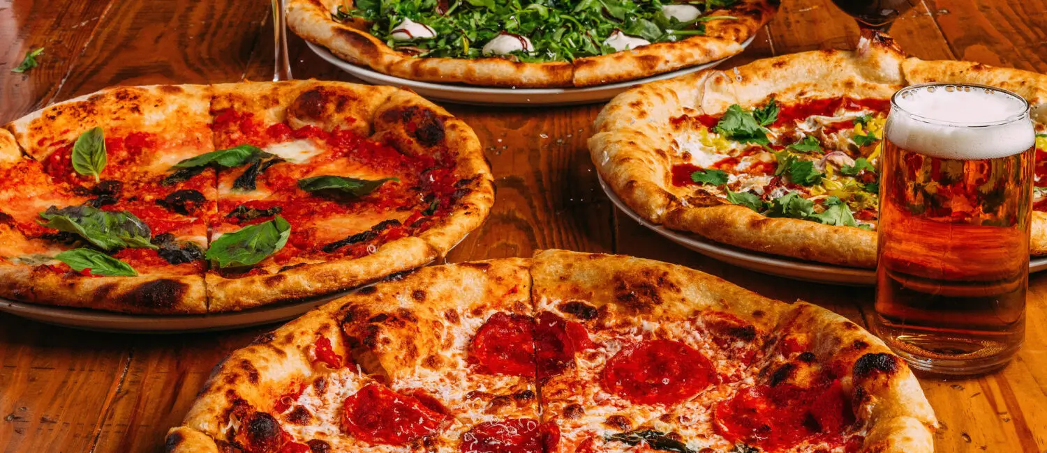 An Array of PIzzas at Pie Tap Houston