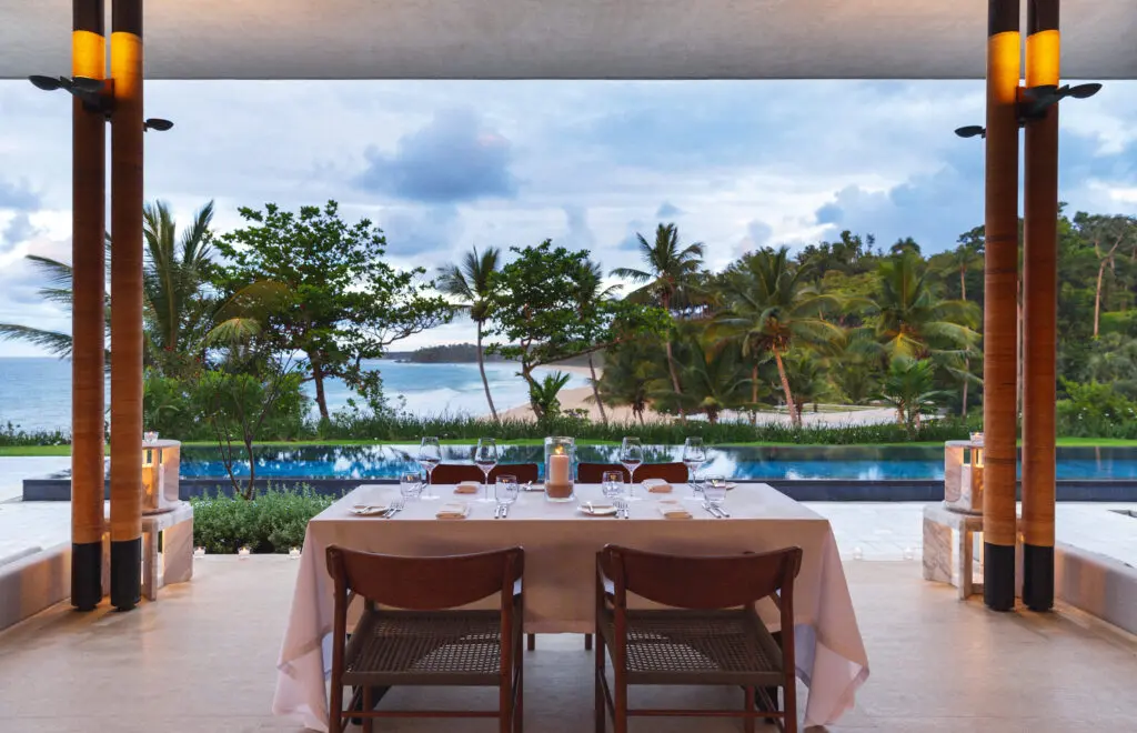 Guests can enjoy dinner from the expansive terrace in their casita's backyard. (Photo by Aman)