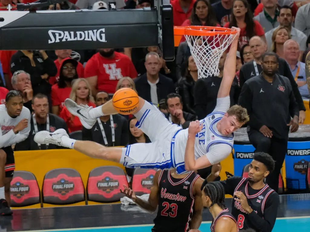 No. 1 NBA Draft pick Cooper Flagg lets Dallas Mavericks fans start to believe again. But he lost to Houston in the Final Four.  (Photo by F. Carter Smith)