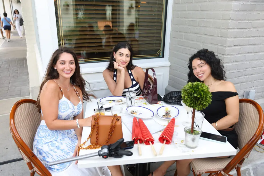 Arianna Fathivand, Dorsa Aerabi, Savannah Ramirez enjoy Hudson House’s new patio scene.