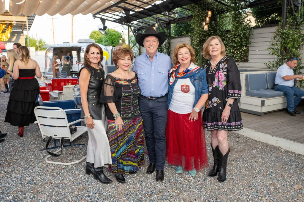 Laurel Bashaw, Trini Mendenhall-Royalty & Philip Royalty, Robin Klaes, Debbie Hance at the Cattle Baron's Ball kick-off (Photo by Jacob Power)