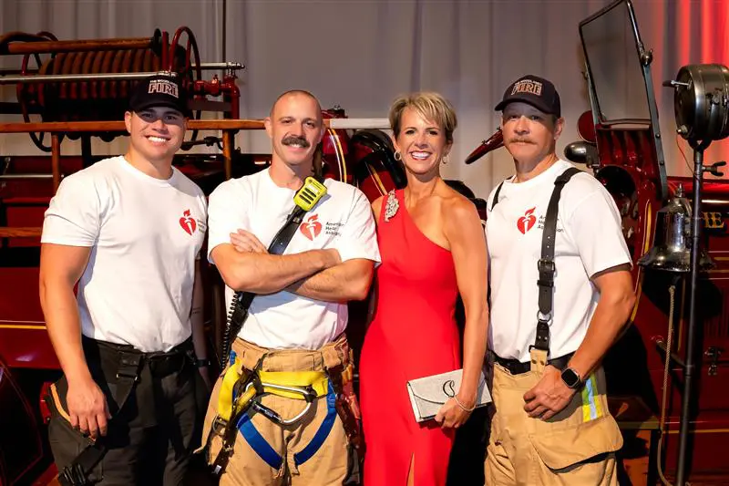 Mari Harvey & Woodlands Firefighters MoCo Go Red Fashion 2025 (Photo by Christina Griffin, WDR Imagery )