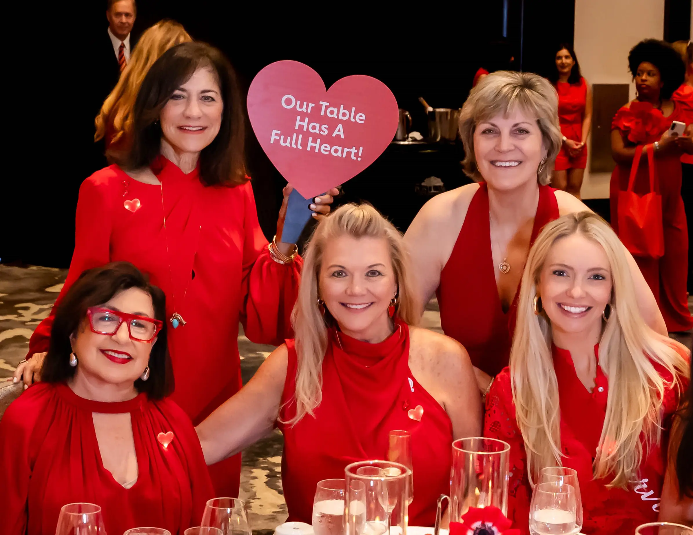 Roz Pactor, Ilene Allen, Cindy Cook, Robyn Barnes, Courtney Beck at the American Heart Association 'Go Red or Women' luncheon (Photo by Christina Griffin, WDR Imagery)