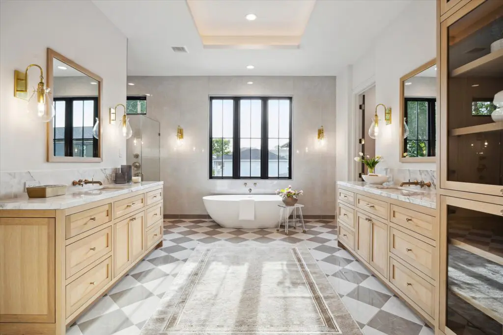The spacious primary bath at 702 E. 19th Street (Photo by TK Images)