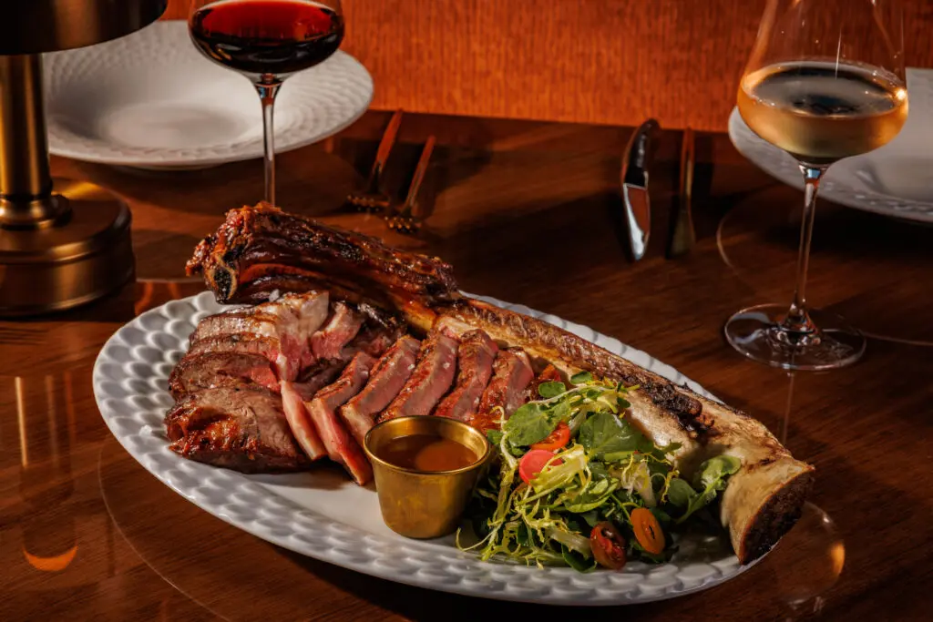 The showstopping 40oz Irodori Wagyu Tomahawk Steak is designed to share.  (Photo by Samantha Marie Photography)