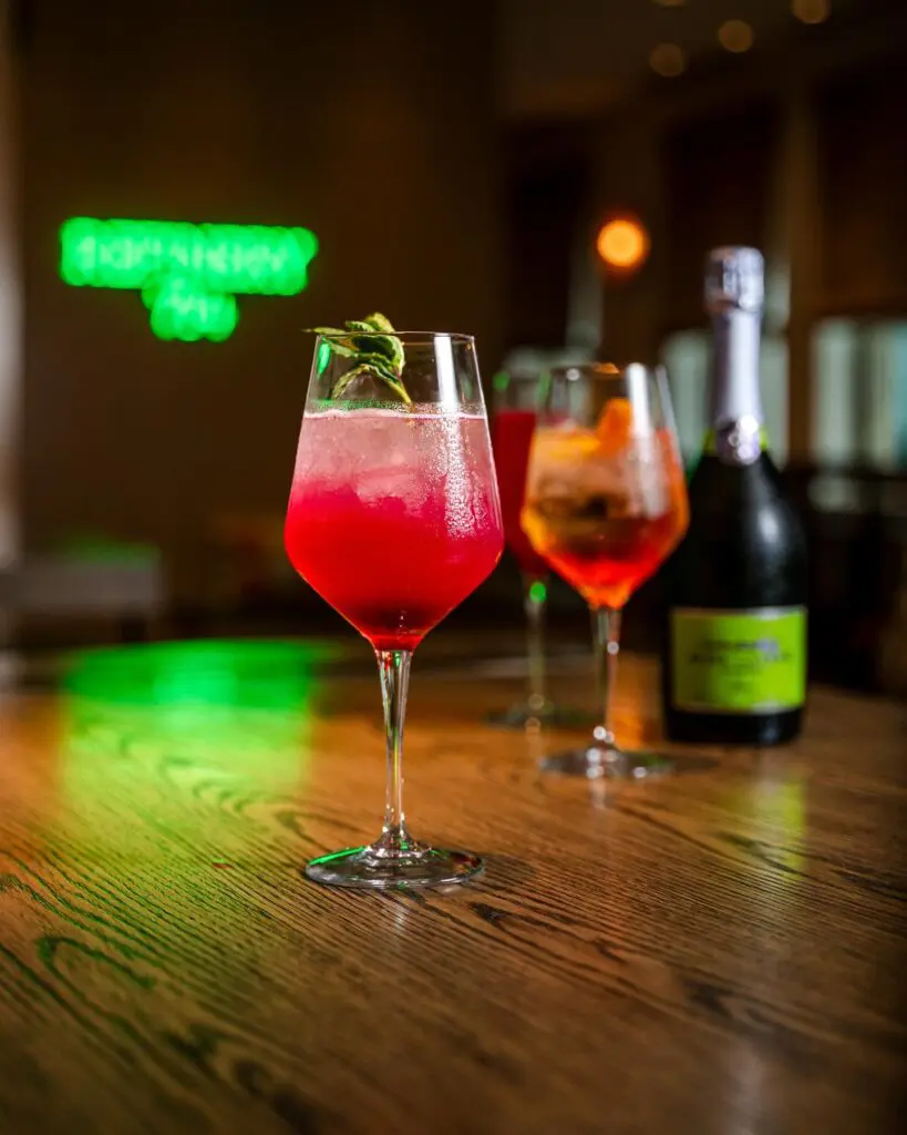 Refinery 714 pours summer spritzes like the blueberry-limoncello 714 Spritz high above downtown Fort Worth. (Courtesy)