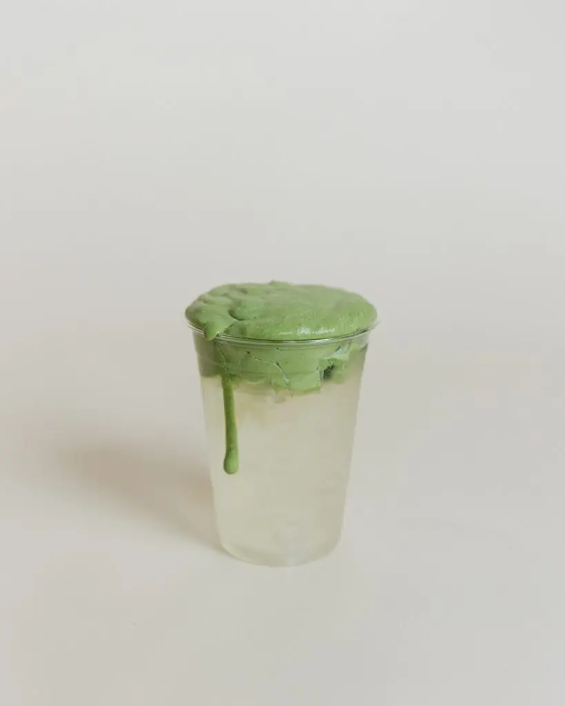 Juju's just released an interesting "Coco-Fluff" Americano-style drink with coconut water and whipped Yugan matcha on top. (Courtesy)