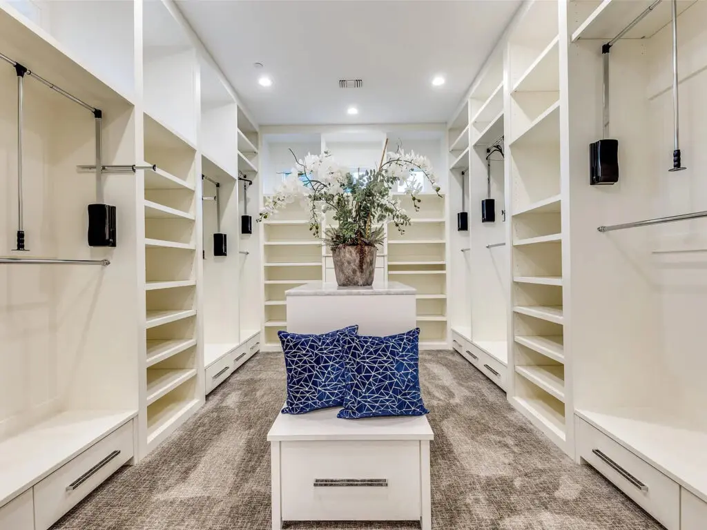 The custom walk-in closet at 4326 Pomona Road in Bluffview. (Courtesy Arthur Greenstein)