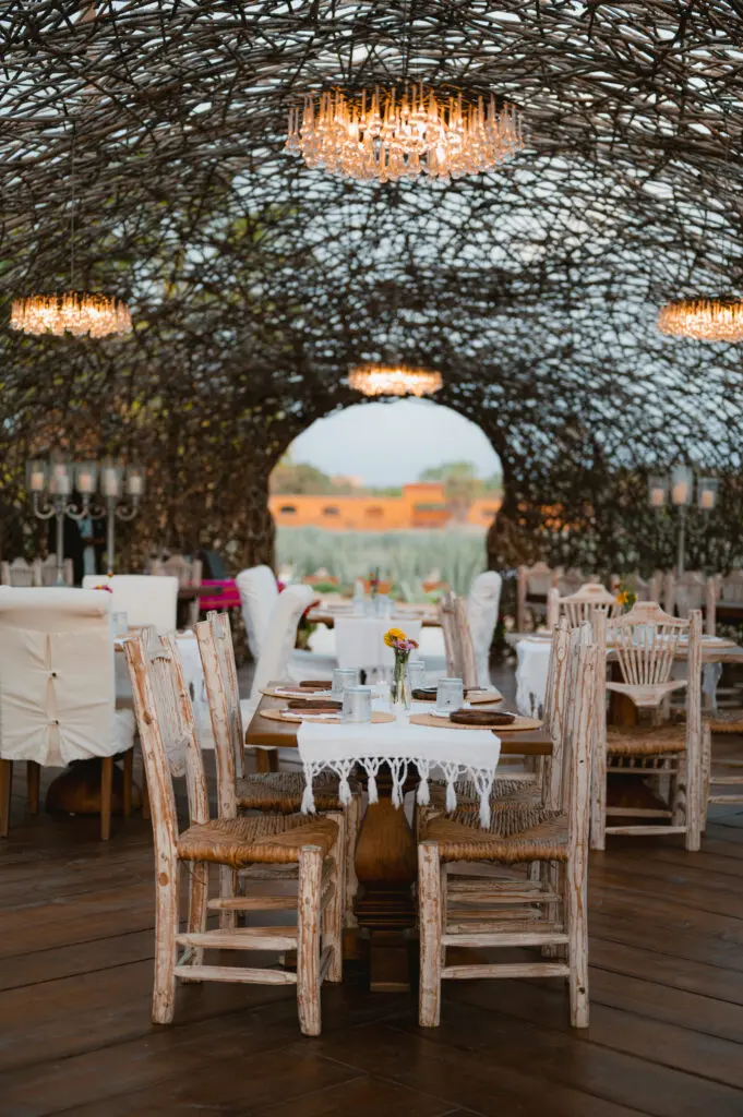 Villa Santa Cruz's newest dining spot Caracara's dining cocoon is a whimsical backdrop to enjoy a farm-to-table meal. 