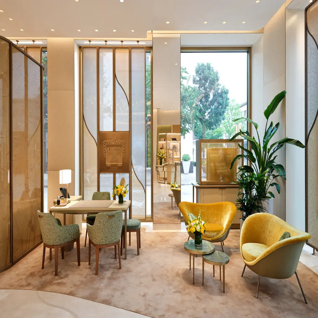 Private salons in the new Cartier boutique in River Oaks District are beyond chic.