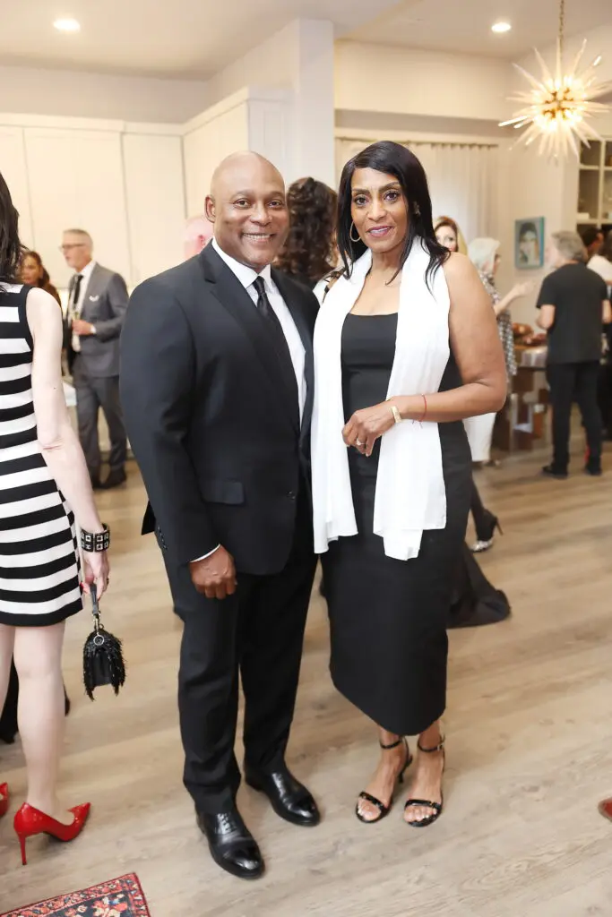  Former Houston Police Chief Troy Finner, Gail Brown at the Matt Burrus & Michael Pearce surprise wedding. (Photo by Quy Trand Photography)