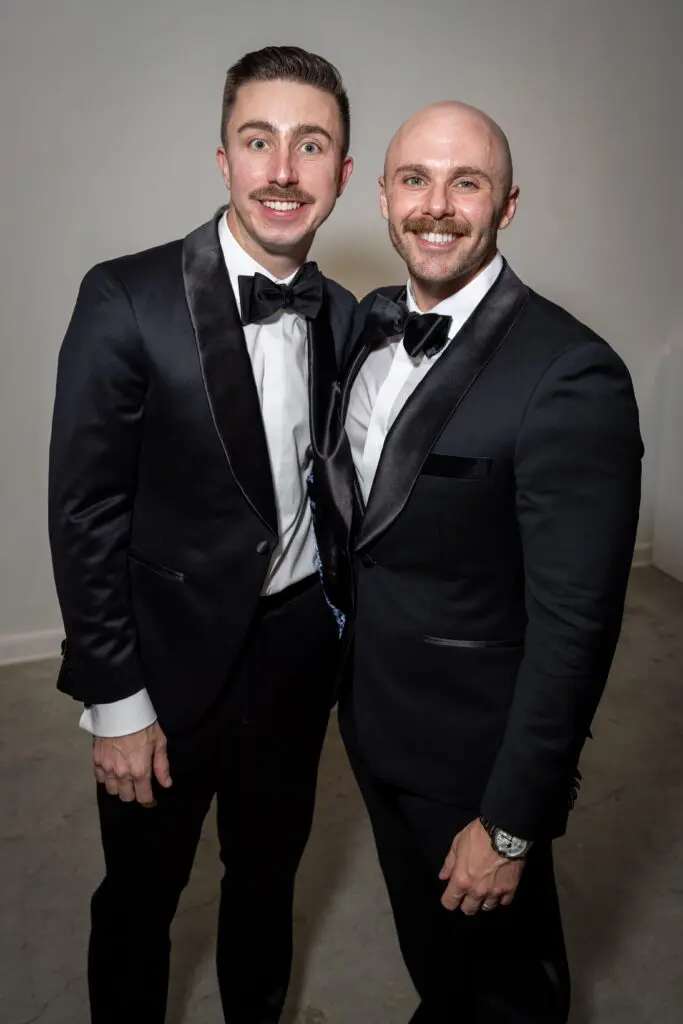 Co-chair Tyler Hough, Jake Riley at Art League Houston 2025 Montrose Art Party "MARTY" (Photo by Alex Barber)
