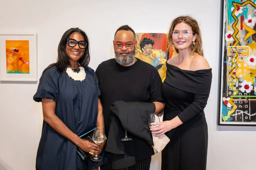 Ebony McFarland, Robert Pruitt, Jessica Phifer at CAMH Party (Photo by Emily Jaschke)