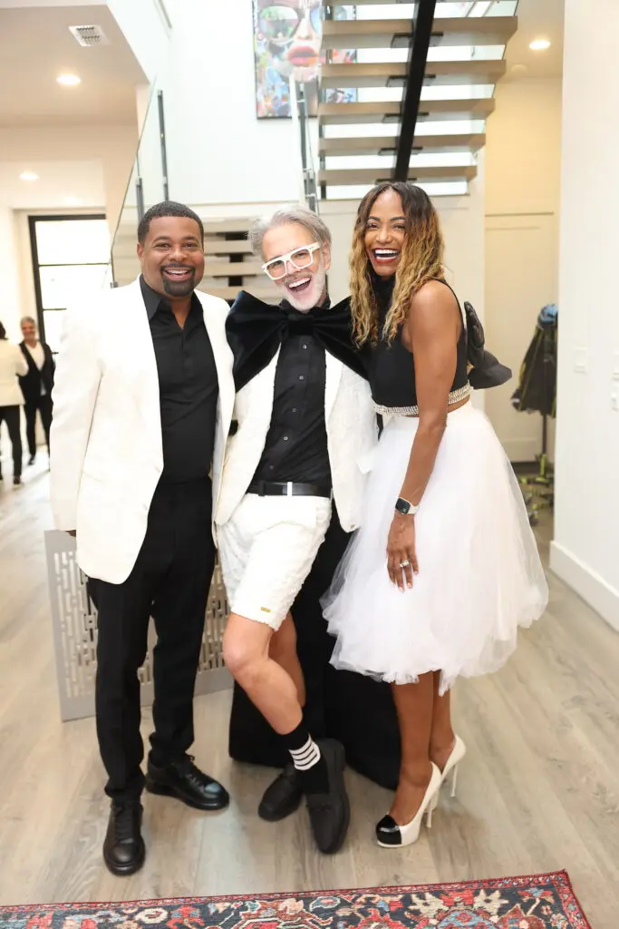 Erik Moore, Michael Pearce, Nyanza Moore at the Matt Burrus & Michael Pearce surprise wedding. (Photo by Quy Trand Photography)