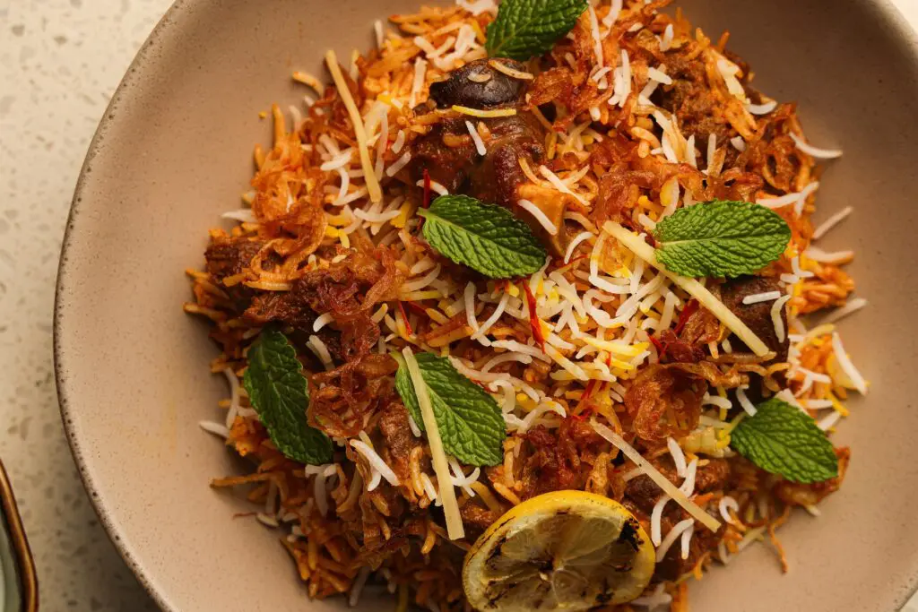 Goat Biryani is served at the new Indian eatery, Kitchen Rumors. Photo courtesy of Kitchen Rumors.