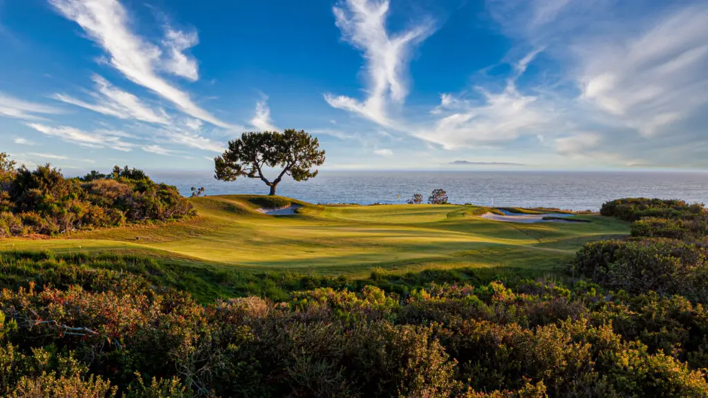 The world-class Pelican Hill Golf Club spans two 36-hole Ocean North and Ocean South courses, "artfully woven through stunning natural terrain and spectacular ocean vistas." (Photo by The Resort at Pelican Hill)