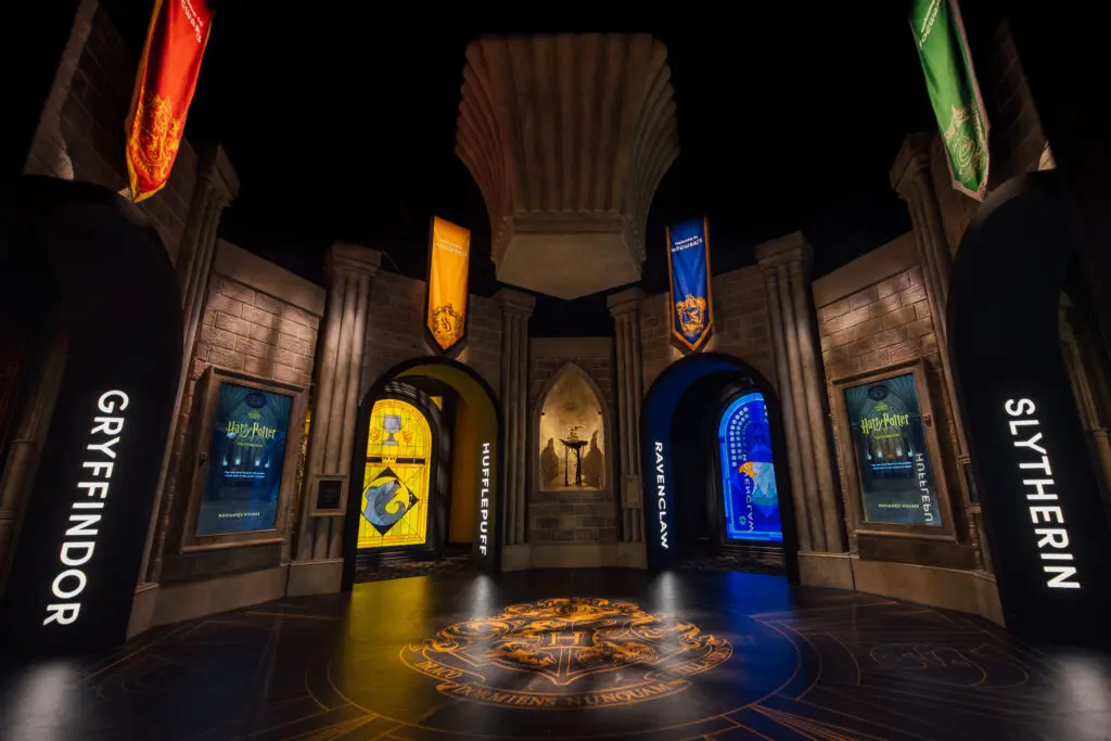 In the Hogwarts Houses gallery, guests get to select their house, though I was hoping for a working Sorting Hat on hand to do so. There will still be a prop one for photo ops. (Courtesy)