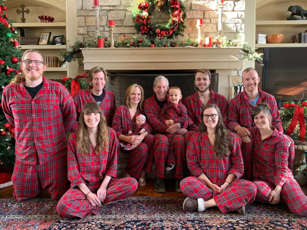 The John & Janet Carrig family Christmas photo from 2018. 