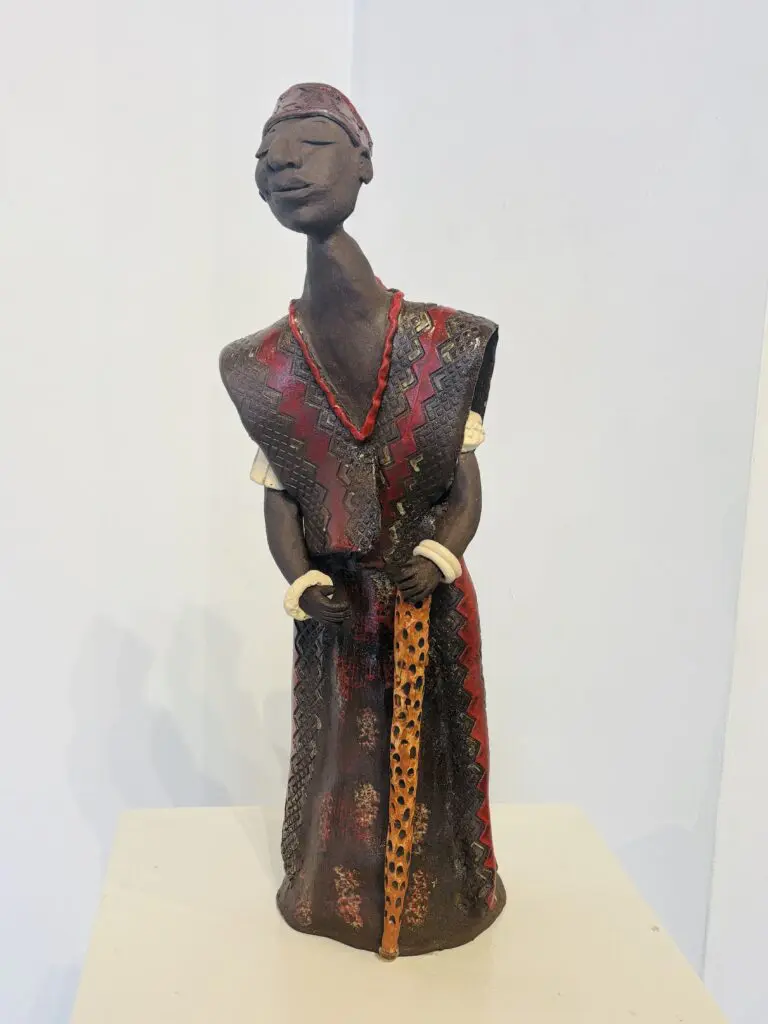 Patricia Edwards' "African Man" sculpture, which is featured in Archway Gallery's 17th Annual Juried Exhibition. (Photo by Ericka Schiche)