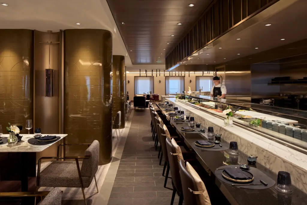 Haesu Bit sushi bar on the Ritz-Carlton luxury yacht Luminara. (Photo by Edgardo Contreras)