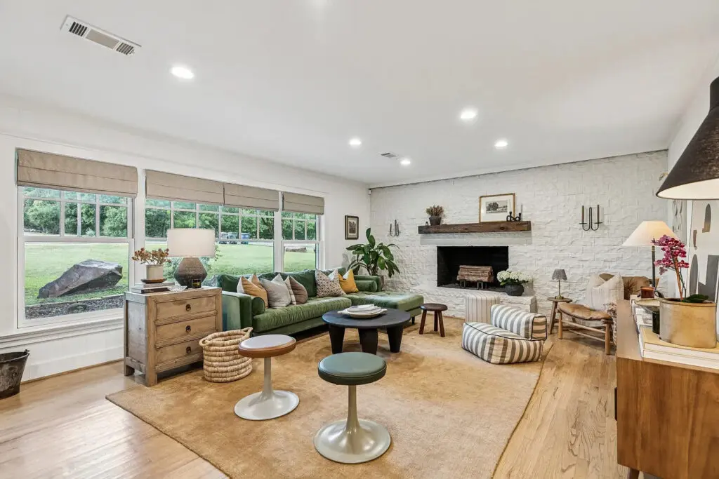 Living room features gleaming hardwood floors. (Photo courtesy of Laura Lee Crivello)