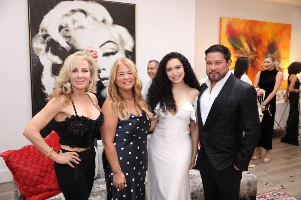 Susan Giacona, Jennifer Alexander, Fati & Dr. Emmanuel De La Cruz at the Matt Burrus & Michael Pearce surprise wedding. (Photo by Quy Trand Photography)