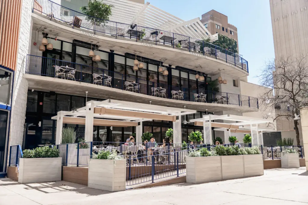 The Hampton Social boasts four floors, including a rooftop. (Photo by Devin Woodson)