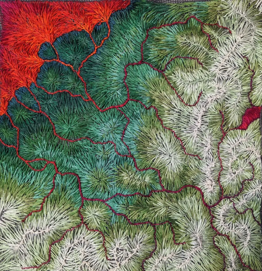 Tuong-Phi Le's "Heartland (Red River)." This artwork won Honorable Mention in Archway Gallery's 17th Annual Juried Exhibition competition, juried by artist Rick Lowe. (Courtesy Archway Gallery, Houston)