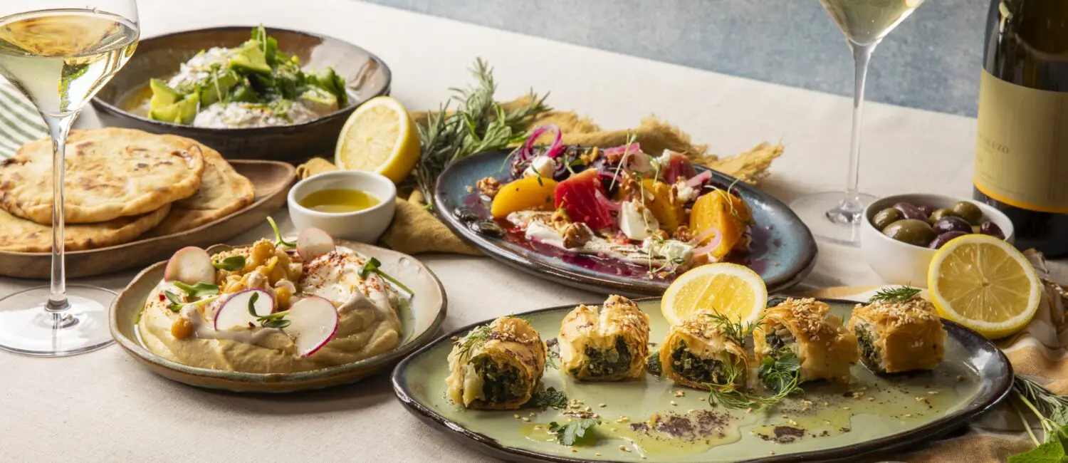 YiaYia’s Pappas Greek Kitchen Hummus, Spanakopita, Tzatziki, & Patzaria) – (28)