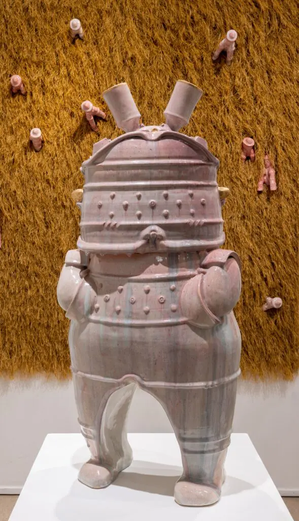 Hayun Surl's "Guardian 11," 2025, at Hooks-Epstein Galleries (Photo by Alex Barber)