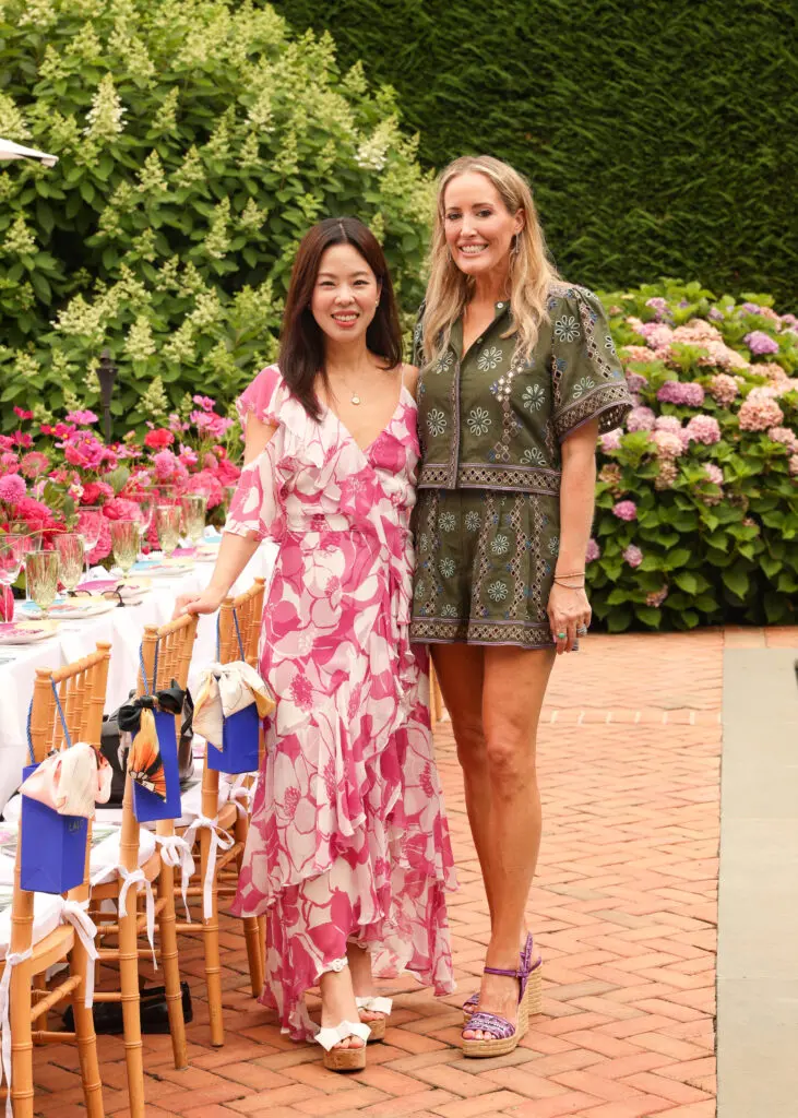 Fashion designer Christy Lynn Lee, Houston's public relations whiz Whitney Lawson at the Southampton luncheon. (Photo by BFA / Kevin Czopek)
