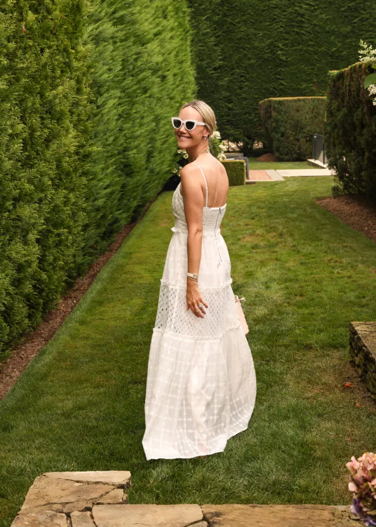 New York based fashion lawyer and brand consultant Elizabeth Kurpis at the Christy Lynn poolside luncheon in Southampton (Photo by BFA / Kevin Czopek)