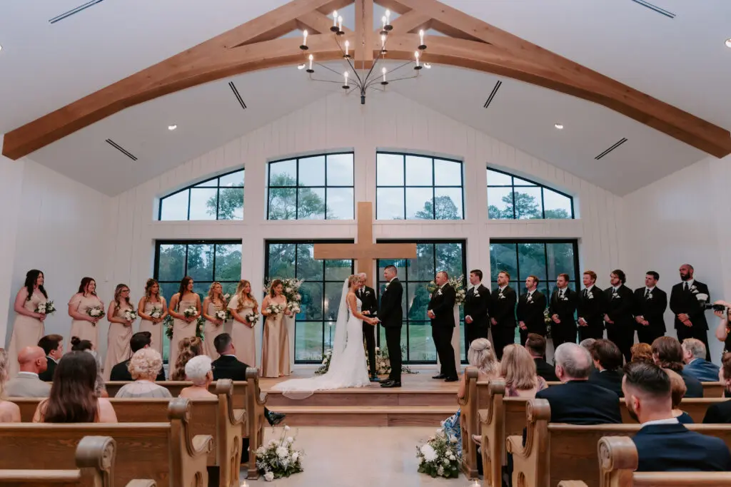 Blue Magnolia has a light and airy chapel connected directly to the reception hall. (Photo by Emma Cate McNew Photography)