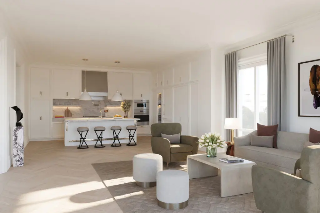 Lower floor levels offer convenience, while higher levels offer panoramic beauty and serenity.