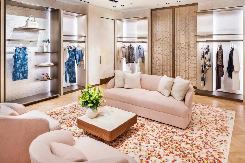 Pink for ladies in the women's salon in the Fendi boutique in The Galleria