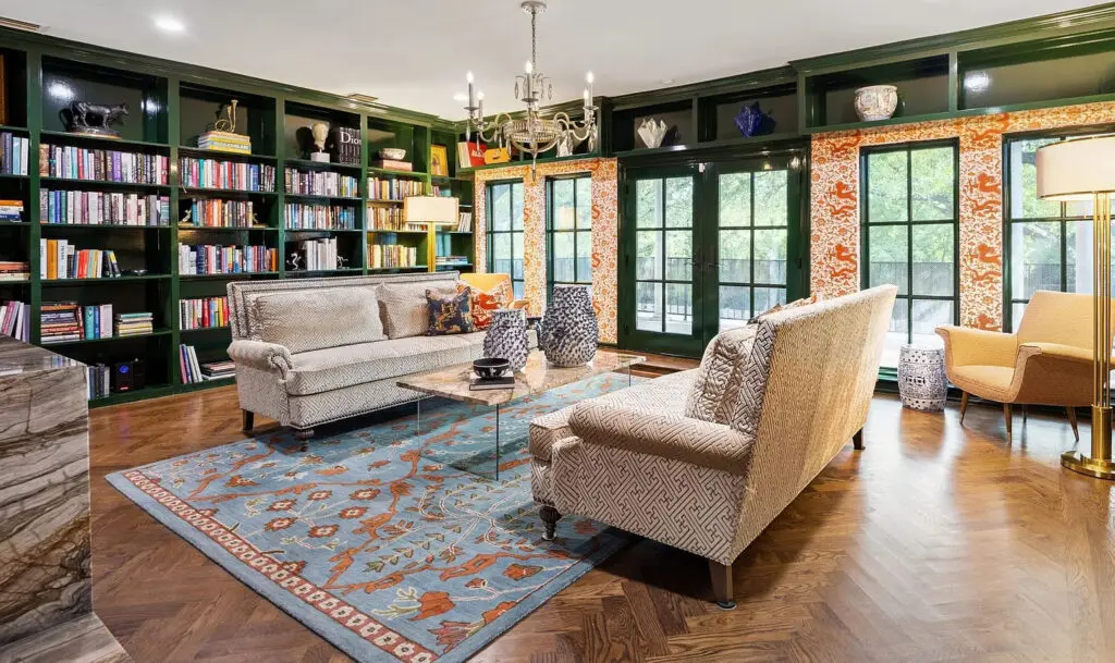 The library at 5130 Radbrook Place. (Photo by Allie Beth Allman & Associates)