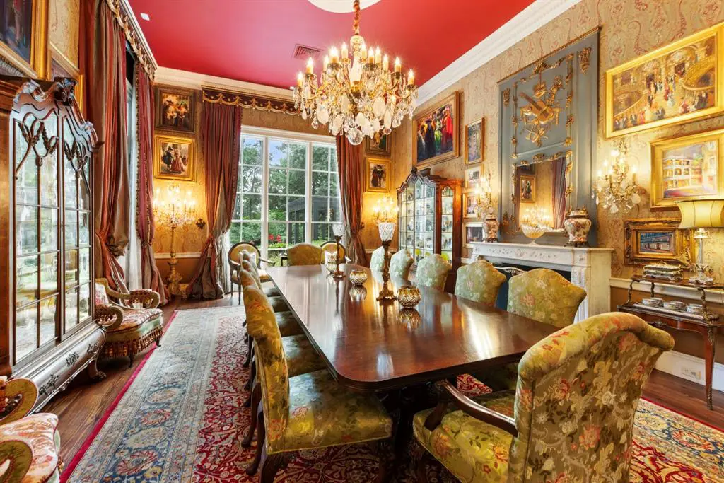 This French formal dining room is the definition of opulence. 