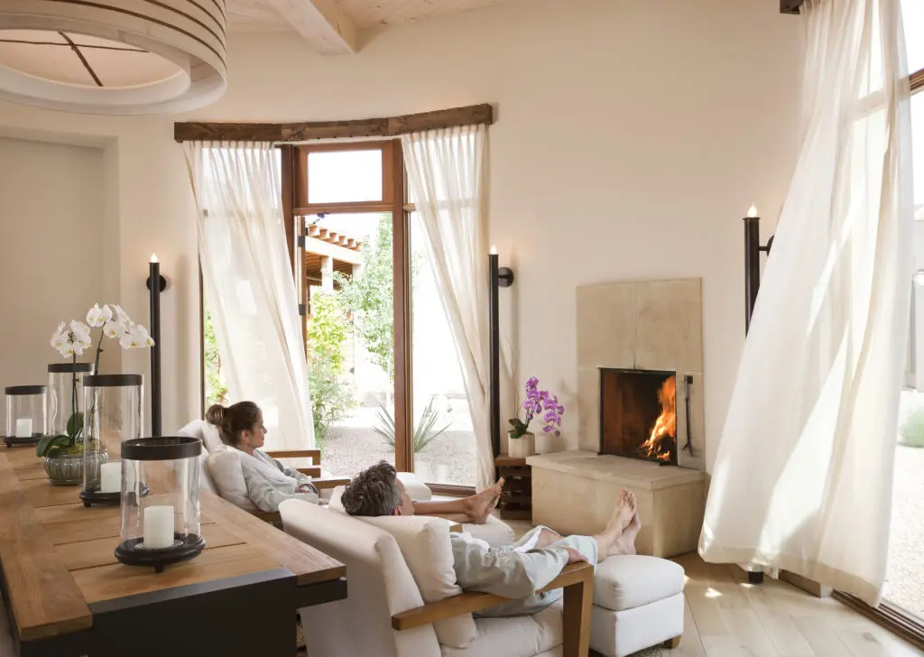 Rancho Encantado has a "fireplace butler" on staff to light the fire in your casita. (Photo by Four Seasons Resort Rancho Encantado Santa Fe)