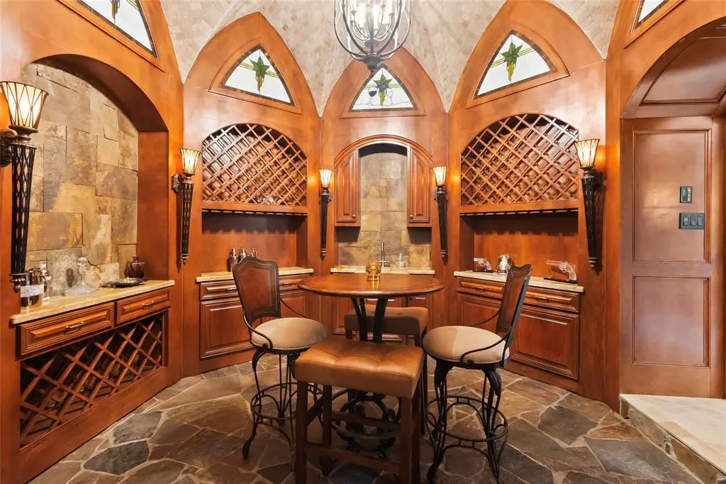 This custom wine grotto will impress any guest.