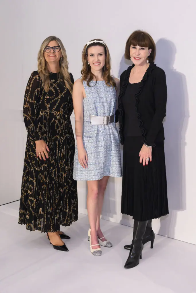 Neiman Marcus' Kathy Leigh and Heather Almond, PaperCity's Shelby Hodge at the PaperCity Philanthropy in Fashion Best Dressed Luncheon (Photo by Michelle Watson, catchlightgroup.com)