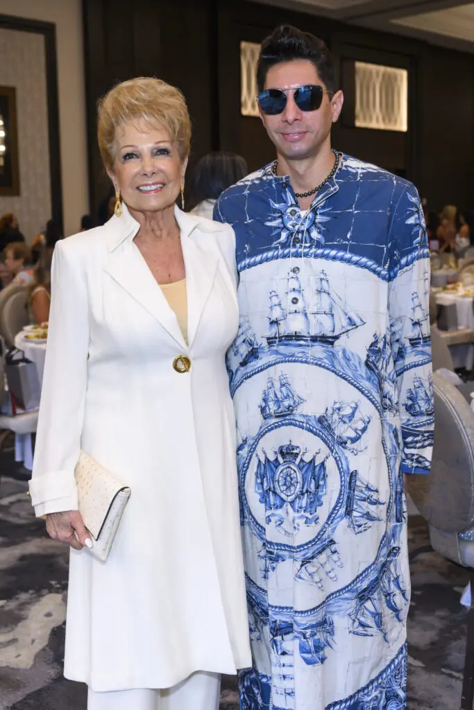 Philamena Baird, Christian Miranda at the PaperCity Philanthropy in Fashion Best Dressed Luncheon (Photo by Michelle Watson, catchlightgroup.com)