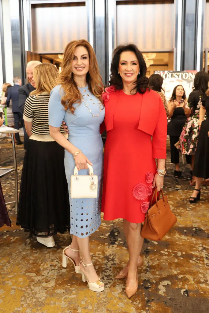 Brigitte Kalai, Alicia Smith at the 2025 PaperCity Philanthropy in Fashion Best Dressed luncheon (Photo by Priscilla Dickson)
