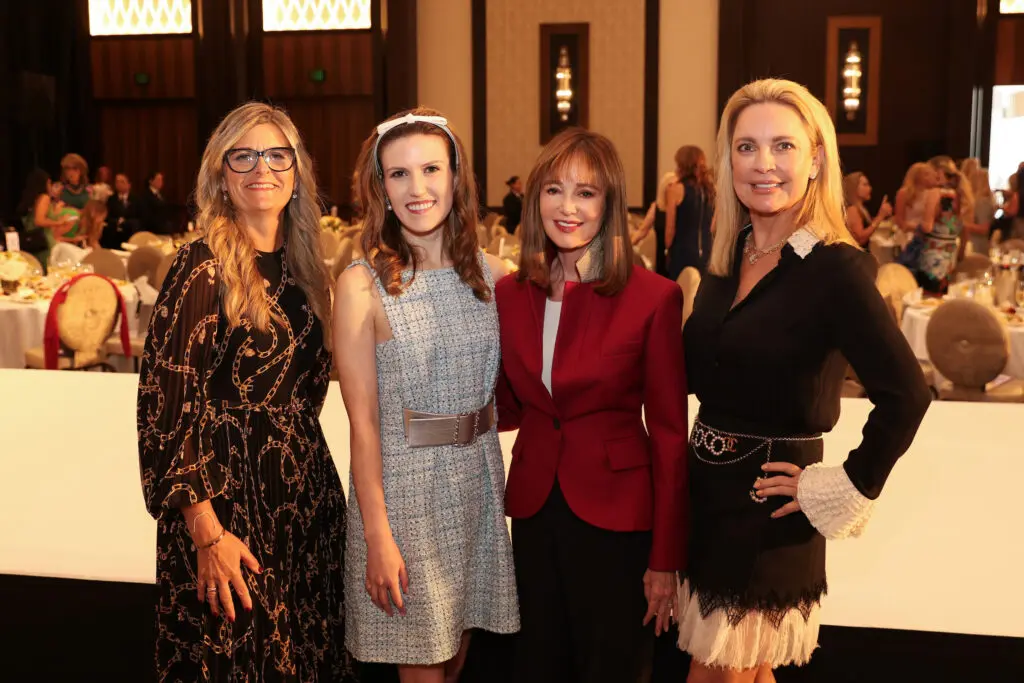 Kathy Leigh, Heather Almond, Janet Gurwitch, Melissa Juneau at the PaperCity Philanthropy in Fashion Best Dressed Luncheon (Photo by Priscilla Dickson))
