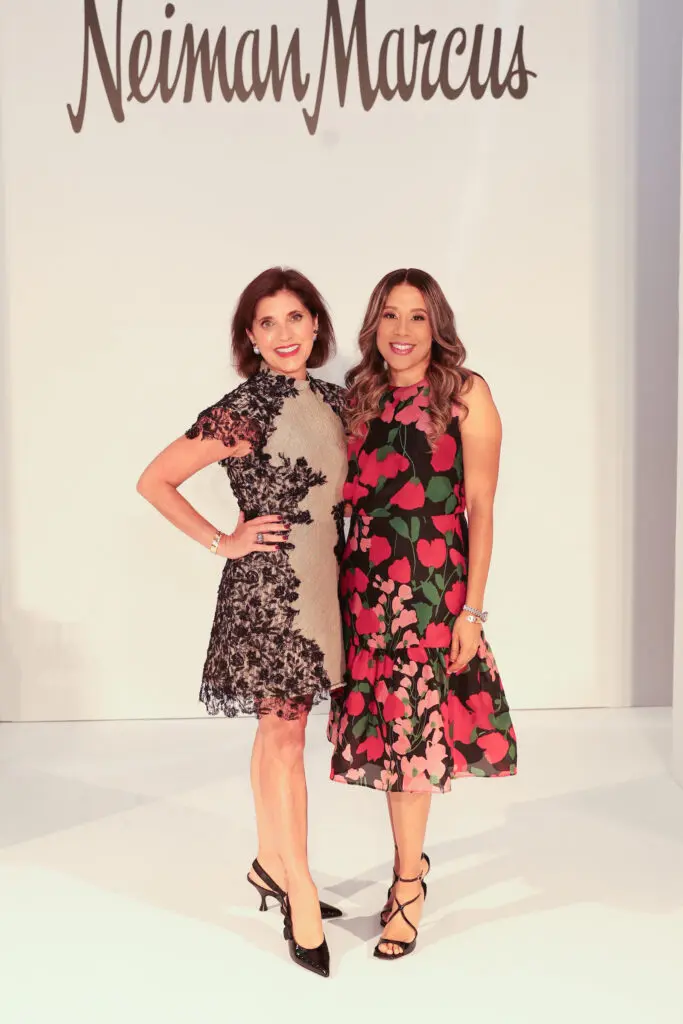 2025 PaperCity Philanthropy in Fashion Best Dressed luncheon chairs Stacey Lindseth, Heidi Smith (Photo by Priscilla Dickson)