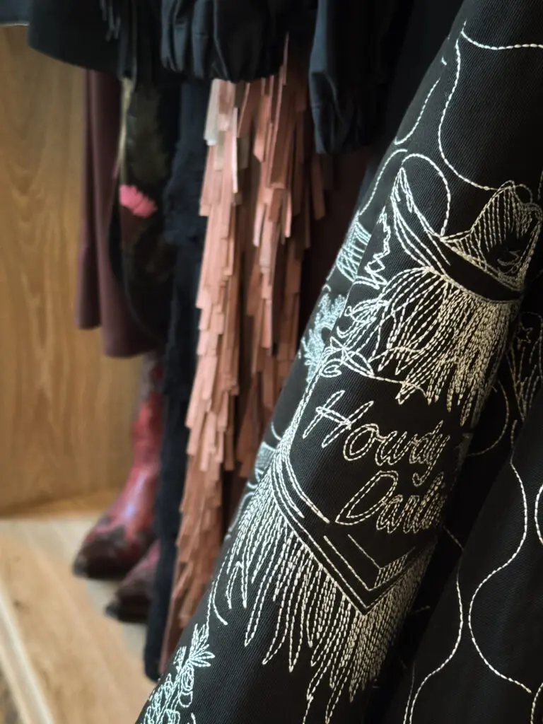 Hand-stitched pieces are part of the collection. (Courtesy Lela Rose)