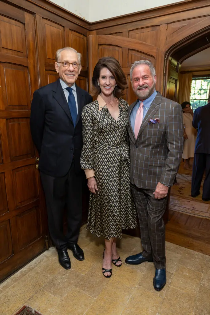 Gary Tinterow, Phoebe Tudor, Terry Wayne Jones at the Lynn Wyatt book party in the Tudor home (Photo by Jenny Antill)