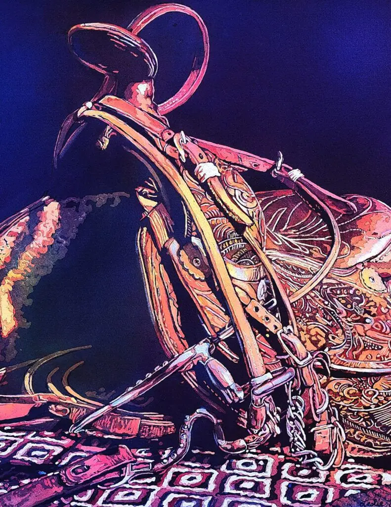 Work by artist Leslie Lambert on display during Fashion Week Stockyards Style. (Courtesy)