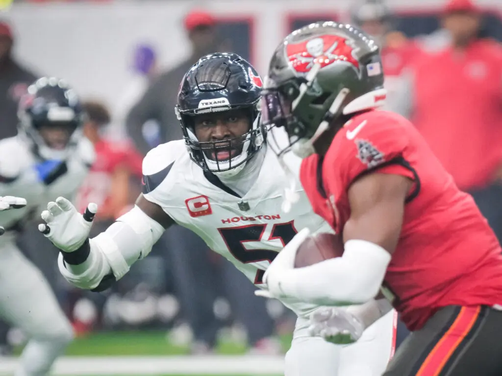 Houston Texans sack master Will Anderson Jr. is always hunting a big play. (Photo by F. Carter Smith)