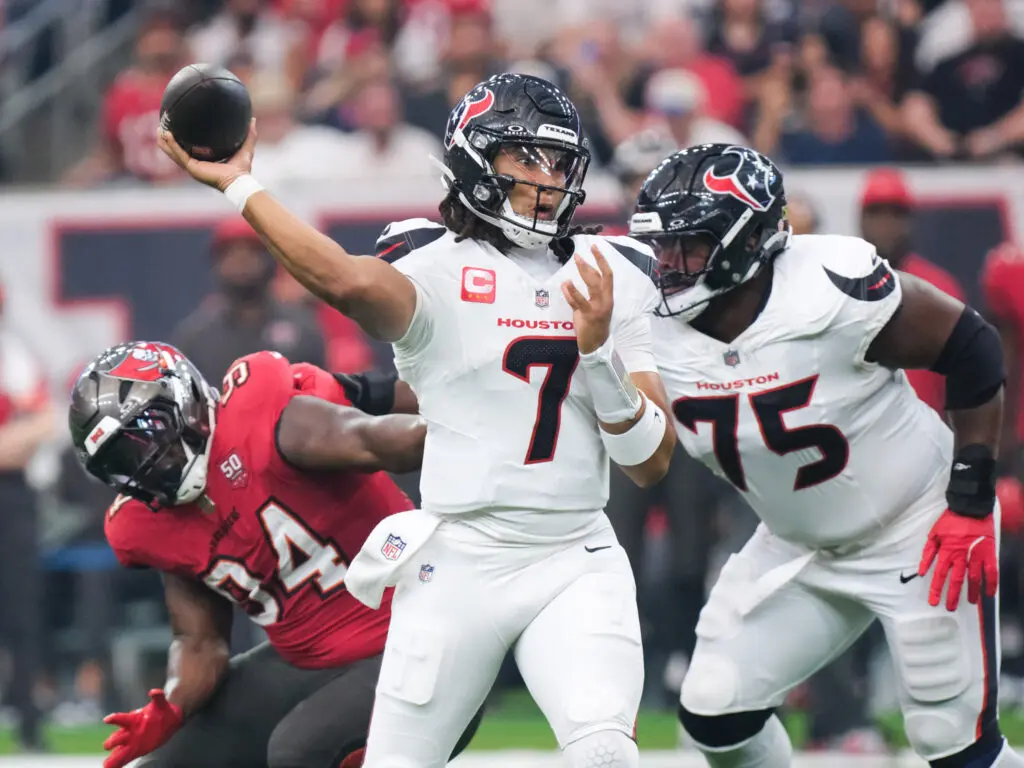 Houston Texans quarterback C.J. Stroud knows it always falls on the QB. (Photo by F. Carter Smith)